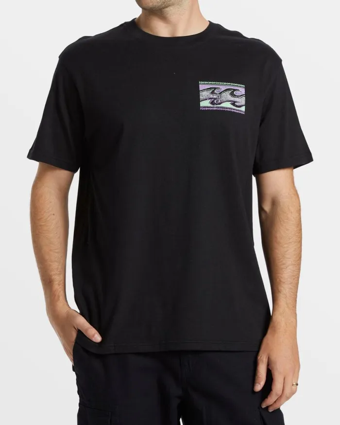 Billabong Crayon Wave TShirt Black Mens TShirts Billabong Crayon Wave TShirt Black Mens TShirts