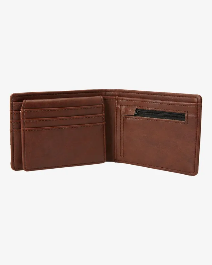 Billabong Dimension Faux Leather BiFold Wallet Java Grain Mens Wallets Billabong Dimension Faux Leather BiFold Wallet Java Grain Mens Wallets