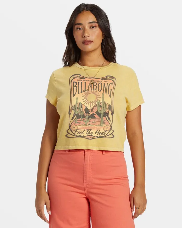 Billabong Feel The Heat TShirt Mellow Daze Womens Graphic Tees and Tanks Billabong Feel The Heat TShirt Mellow Daze Womens Graphic Tees and Tanks