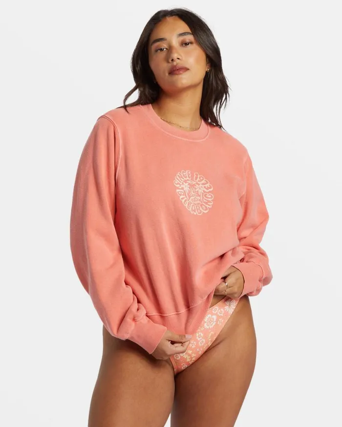 Billabong From Paradise Pullover Sweatshirt Papaya Womens Sweatshirts and Fleece
