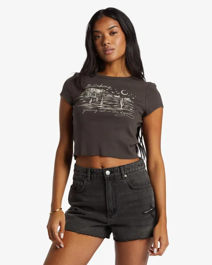 Billabong High Tides Short Denim Shorts Fade To Black Womens Shorts