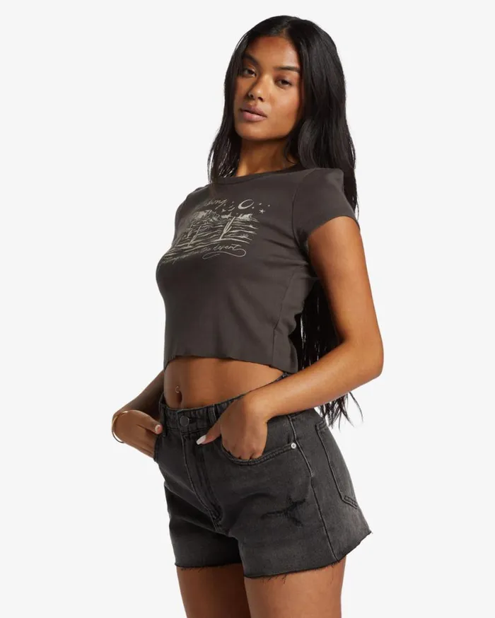 Billabong High Tides Short Denim Shorts Fade To Black Womens Shorts Billabong High Tides Short Denim Shorts Fade To Black Womens Shorts