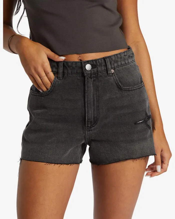 Billabong High Tides Short Denim Shorts Fade To Black Womens Shorts Billabong High Tides Short Denim Shorts Fade To Black Womens Shorts