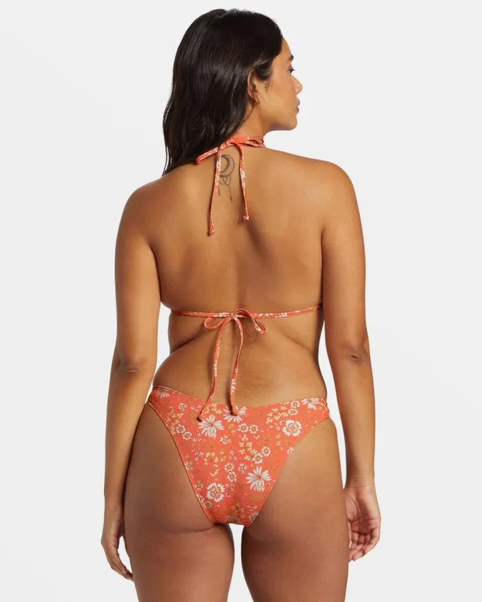 Billabong In Dream Space Reversible MultiWay Triangle Bikini Top Sweet Papaya Womens Bikinis