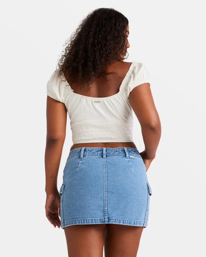 Billabong Kallie Crop Top Salt Crystal Womens Tops Billabong Kallie Crop Top Salt Crystal Womens Tops