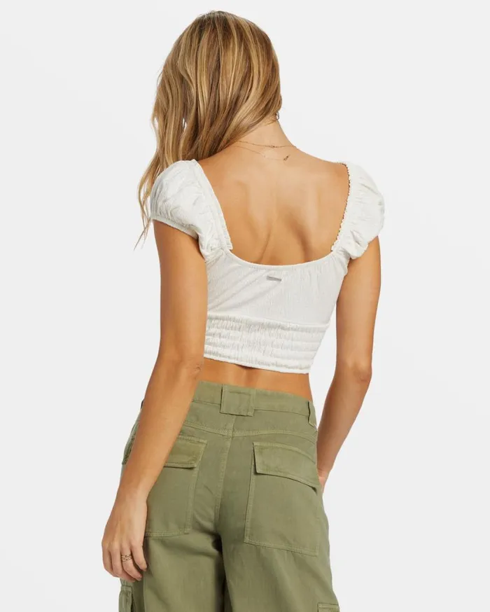 Billabong Kallie Crop Top Salt Crystal Womens Tops Billabong Kallie Crop Top Salt Crystal Womens Tops
