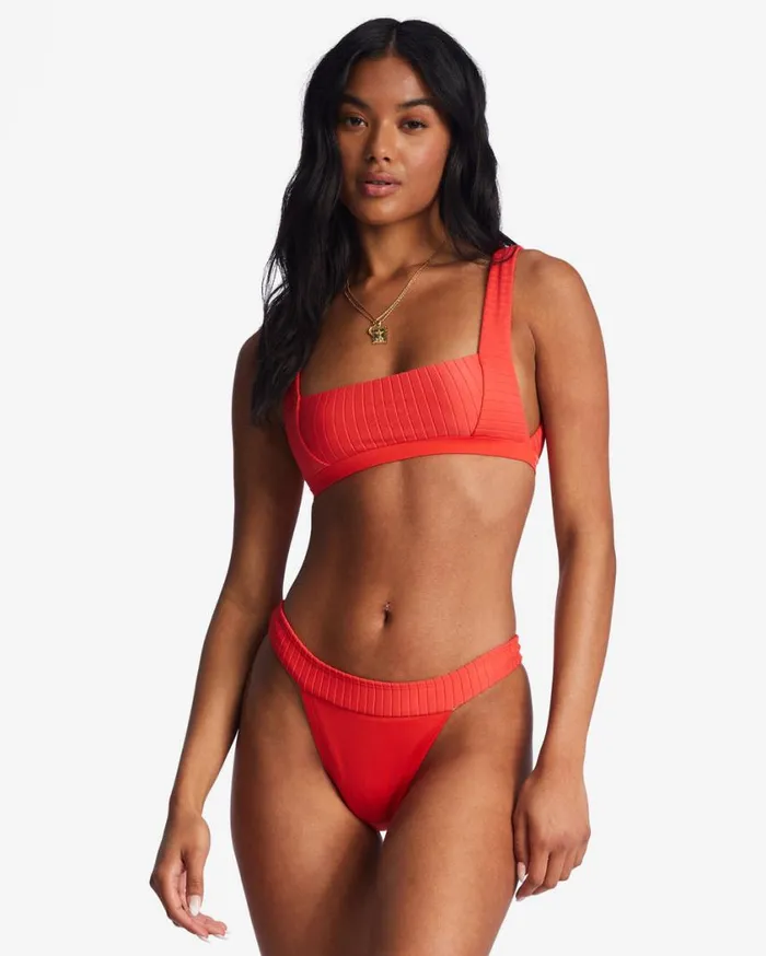 Billabong Lined Up Tank Bikini Top Bright Poppy Womens Bikinis