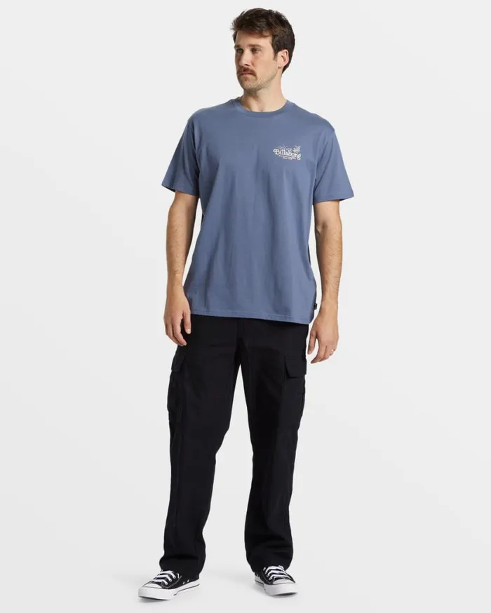 Billabong Lounge TShirt Slate Blue Mens TShirts Billabong Lounge TShirt Slate Blue Mens TShirts