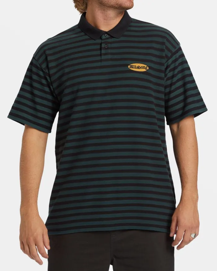 Billabong Neutron Short Sleeve Polo Tshirt Black Mens Shirts
