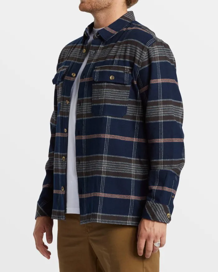 Billabong Offshore Long Sleeve Flannel Shirt Navy Mens Shirts Billabong Offshore Long Sleeve Flannel Shirt Navy Mens Shirts
