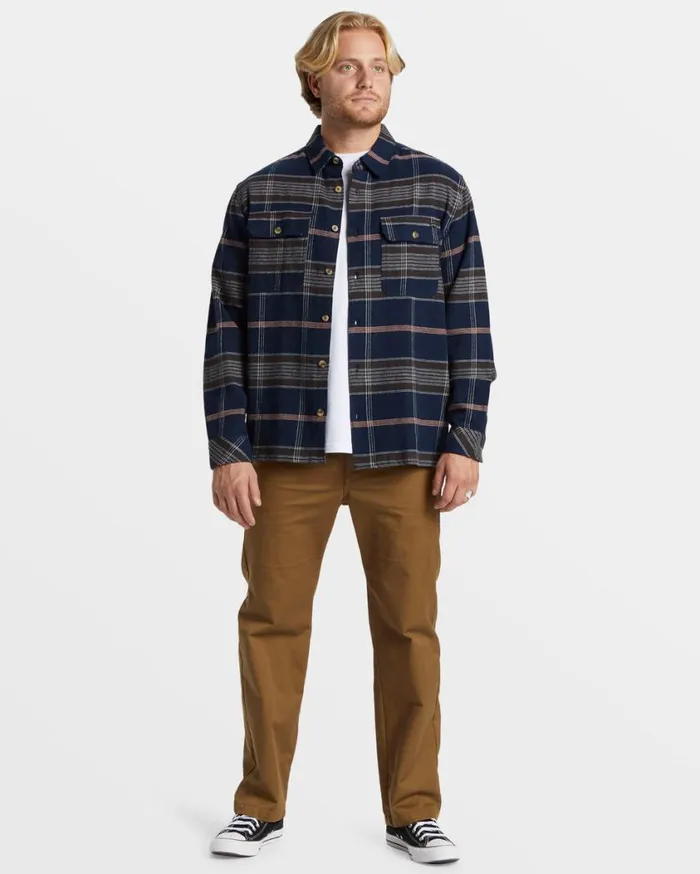 Billabong Offshore Long Sleeve Flannel Shirt Navy Mens Shirts Billabong Offshore Long Sleeve Flannel Shirt Navy Mens Shirts