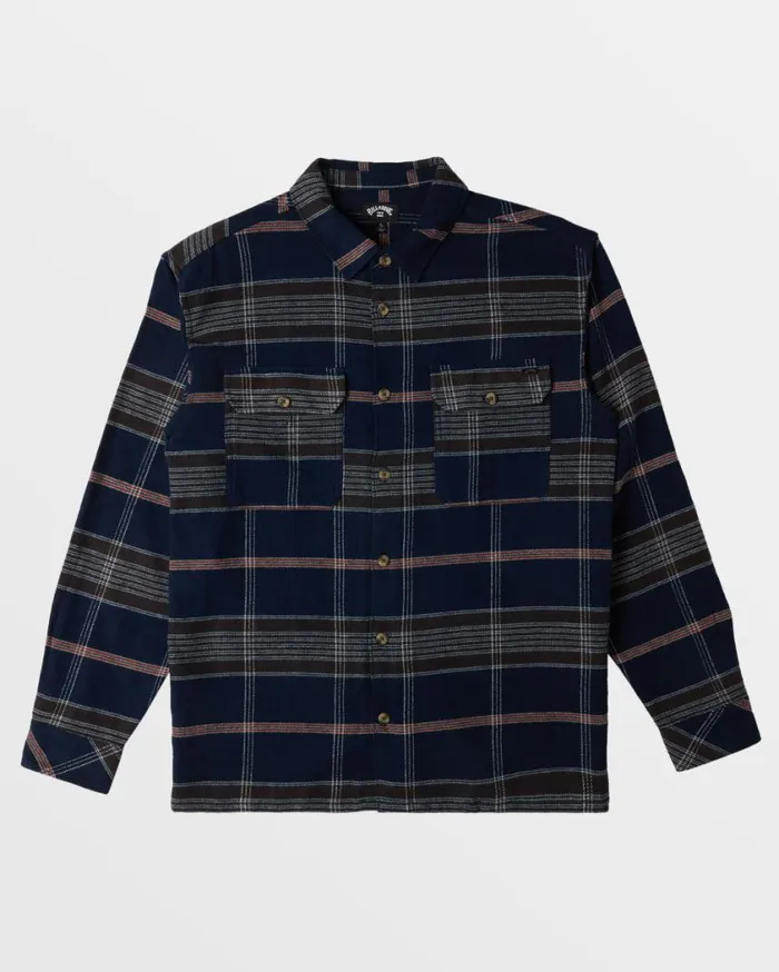 Billabong Offshore Long Sleeve Flannel Shirt Navy Mens Shirts Billabong Offshore Long Sleeve Flannel Shirt Navy Mens Shirts