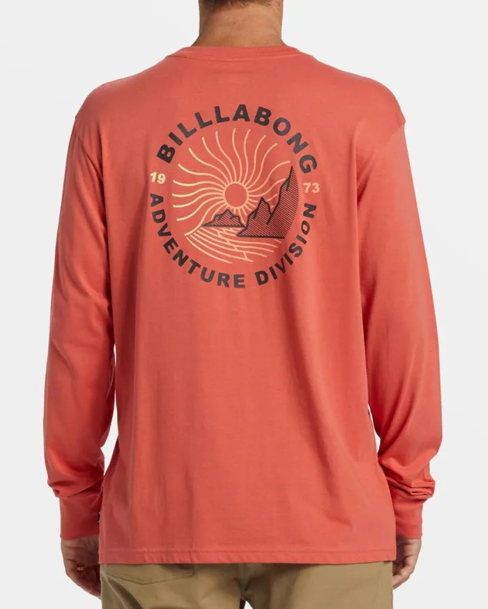 Billabong Rockies Long Sleeve Tshirt Washed Red Mens TShirts