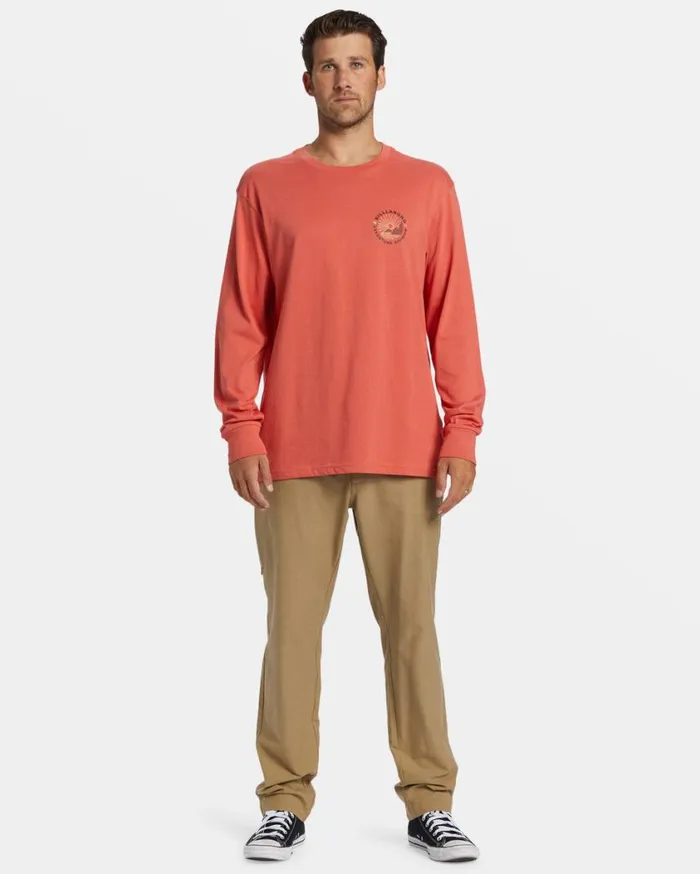 Billabong Rockies Long Sleeve Tshirt Washed Red Mens TShirts Billabong Rockies Long Sleeve Tshirt Washed Red Mens TShirts