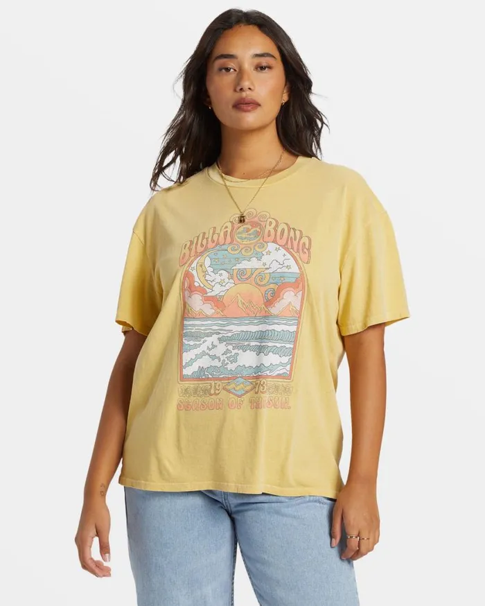 Billabong Season Of The Sol TShirt Mellow Daze Womens Tops