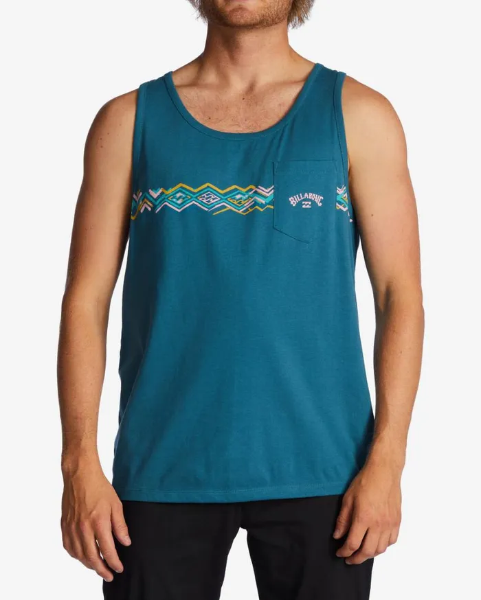 Billabong Spinner Tank Blue Lagoon Mens TShirts