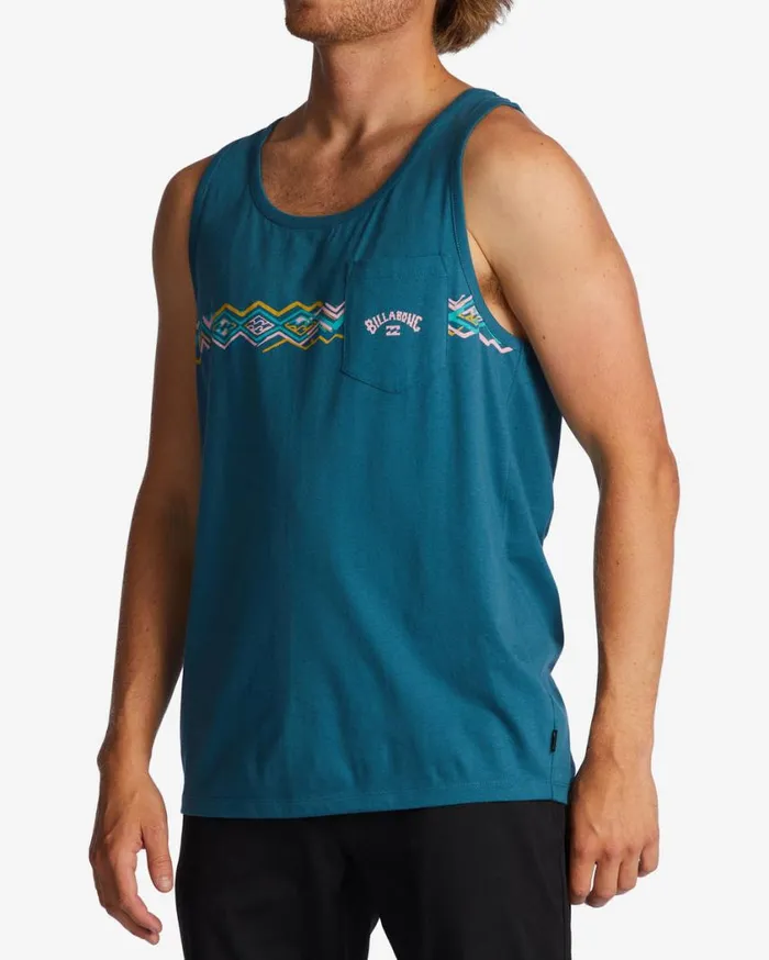 Billabong Spinner Tank Blue Lagoon Mens TShirts