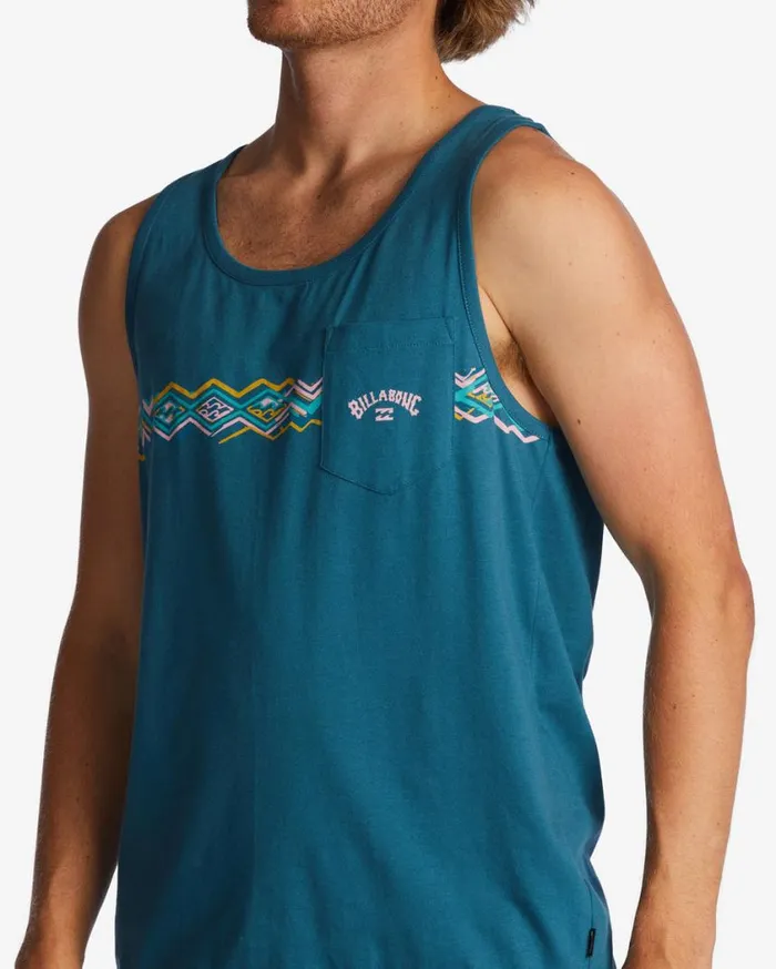 Billabong Spinner Tank Blue Lagoon Mens TShirts