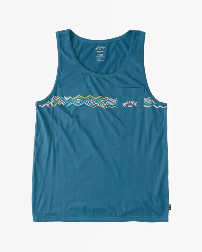 Billabong Spinner Tank Blue Lagoon Mens TShirts