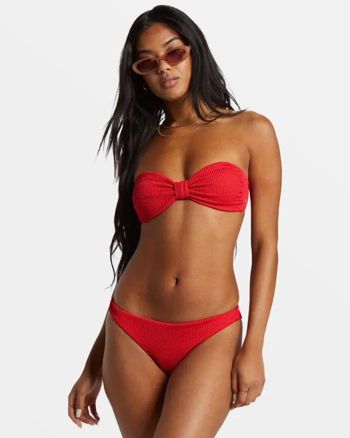 Billabong Summer Hi Betty Bandeau Bikini Top Fiesta Red Womens Bikini Tops