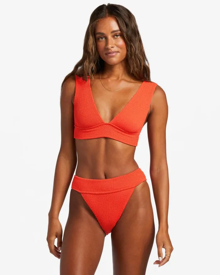 Billabong Summer High Plunge Bikini Top Red Aloha Womens Bikinis Billabong Summer High Plunge Bikini Top Red Aloha Womens Bikinis