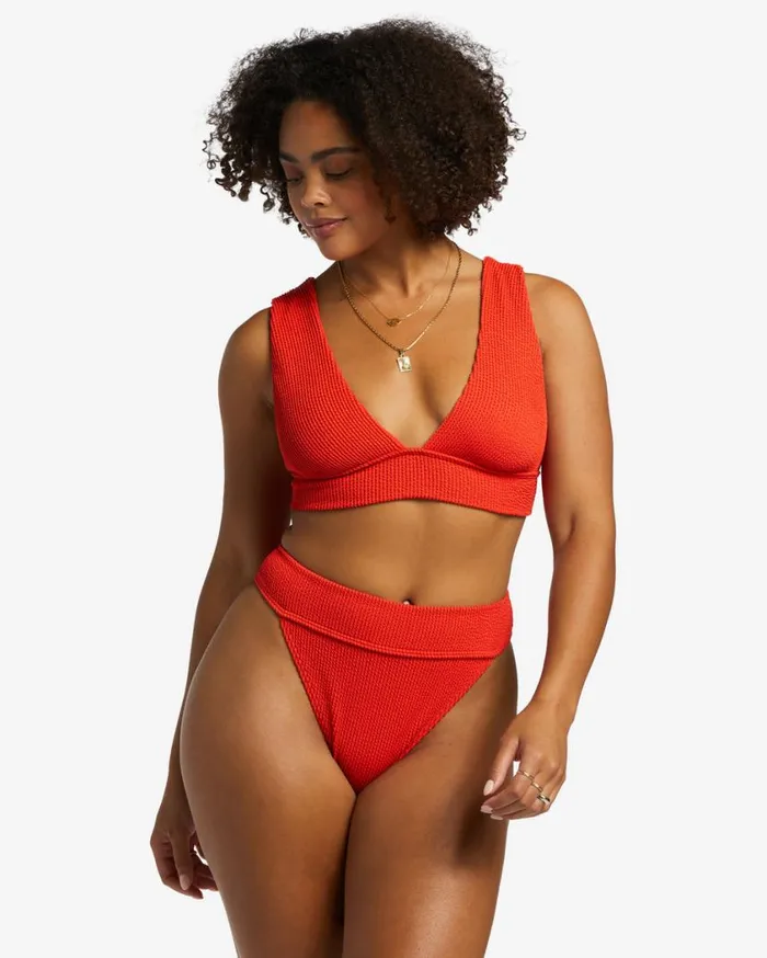 Billabong Summer High Plunge Bikini Top Red Aloha Womens Bikinis Billabong Summer High Plunge Bikini Top Red Aloha Womens Bikinis