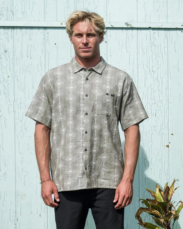 Billabong Sundays Jacquard Short Sleeve Shirt Light Sage Mens Shirts