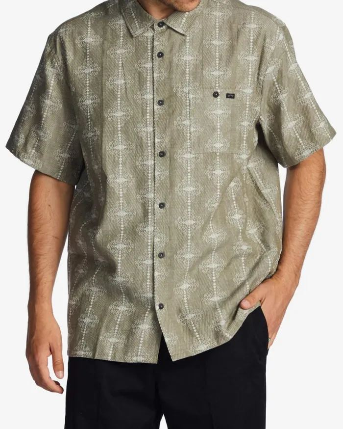 Billabong Sundays Jacquard Short Sleeve Shirt Light Sage Mens Shirts Billabong Sundays Jacquard Short Sleeve Shirt Light Sage Mens Shirts