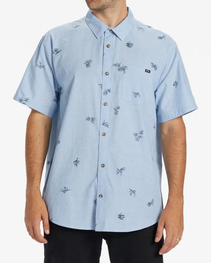 Billabong Sundays Mini Short Sleeve Shirt Sky Blue Mens Shirts