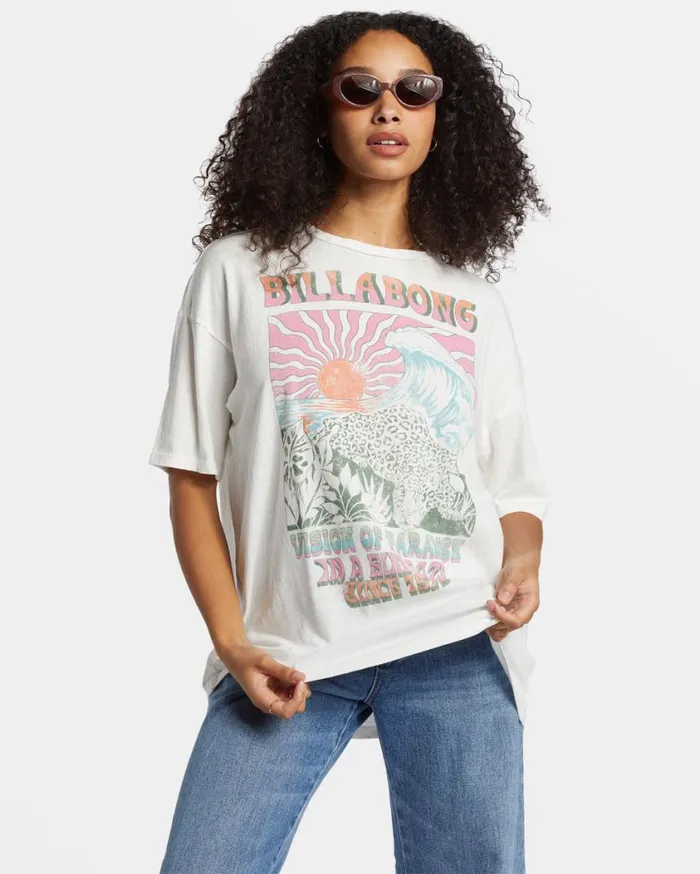 Billabong Vision Of Paradise TShirt Salt Crystal Womens Tops