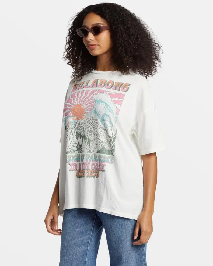 Billabong Vision Of Paradise TShirt Salt Crystal Womens Tops Billabong Vision Of Paradise TShirt Salt Crystal Womens Tops