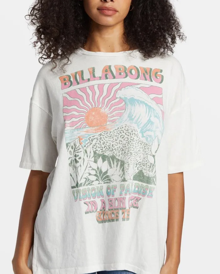 Billabong Vision Of Paradise TShirt Salt Crystal Womens Tops Billabong Vision Of Paradise TShirt Salt Crystal Womens Tops