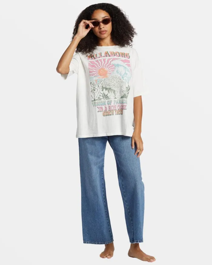 Billabong Vision Of Paradise TShirt Salt Crystal Womens Tops Billabong Vision Of Paradise TShirt Salt Crystal Womens Tops