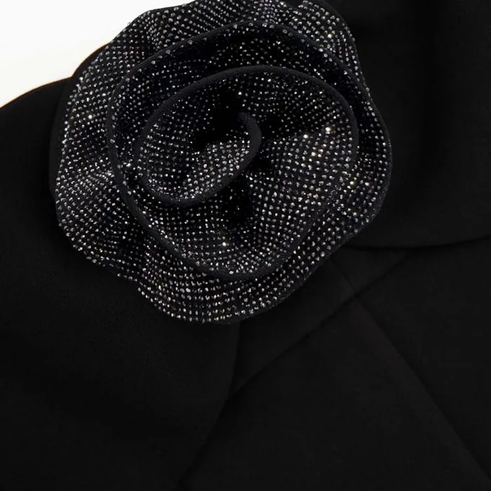 Black Crepe Corsage Top Women Self Portrait Tops