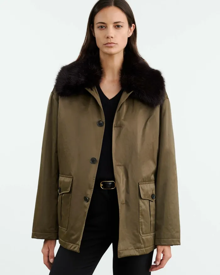 BLAISE PARKA Army Green Black Women Nili Lotan Jackets and Blazers