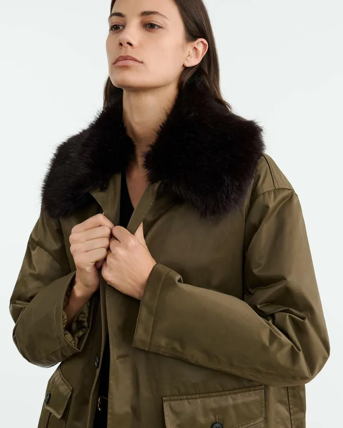 BLAISE PARKA Army Green Black Women Nili Lotan Jackets and Blazers