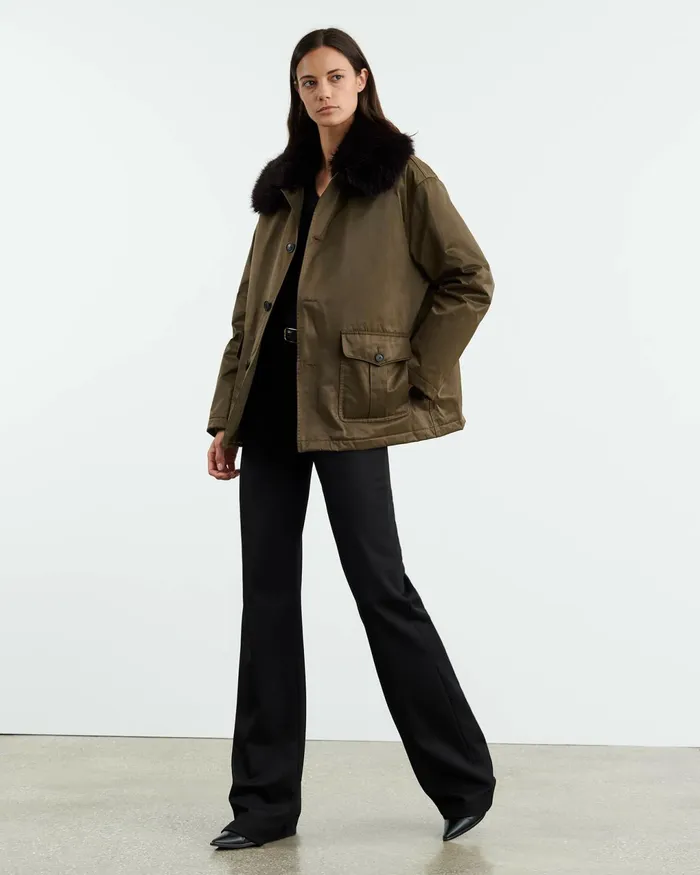 BLAISE PARKA Army Green Black Women Nili Lotan Jackets and Blazers