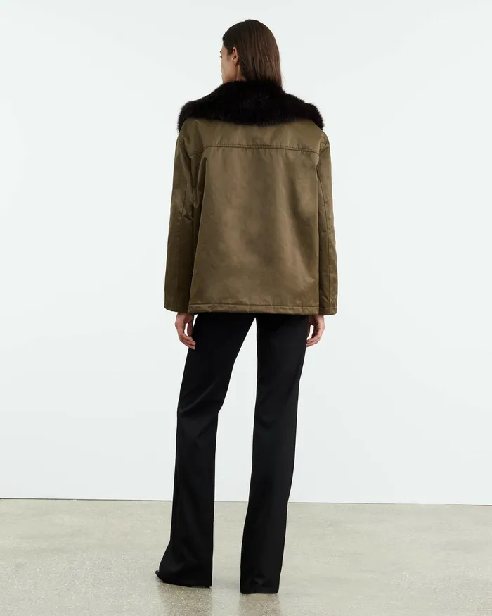 BLAISE PARKA Army Green Black Women Nili Lotan Jackets and Blazers