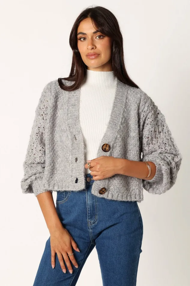 Blakey Cardigan Grey Sweaters Petal and Pup Women