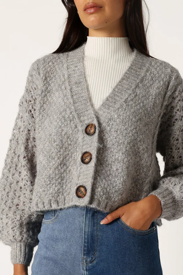 Blakey Cardigan Grey Sweaters Petal and Pup Women