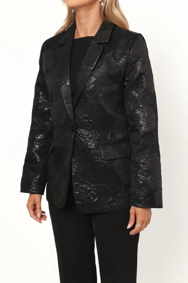 Blazers Mossie Jacquard Blazer Black 8211 Petal and Pup Women