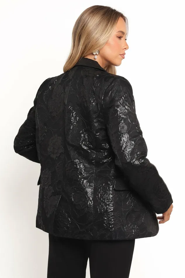 Blazers Mossie Jacquard Blazer Black 8211 Petal and Pup Women