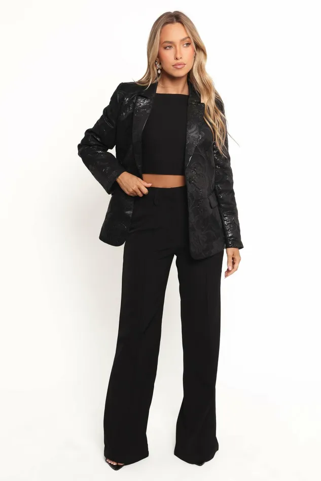 Blazers Mossie Jacquard Blazer Black 8211 Petal and Pup Women