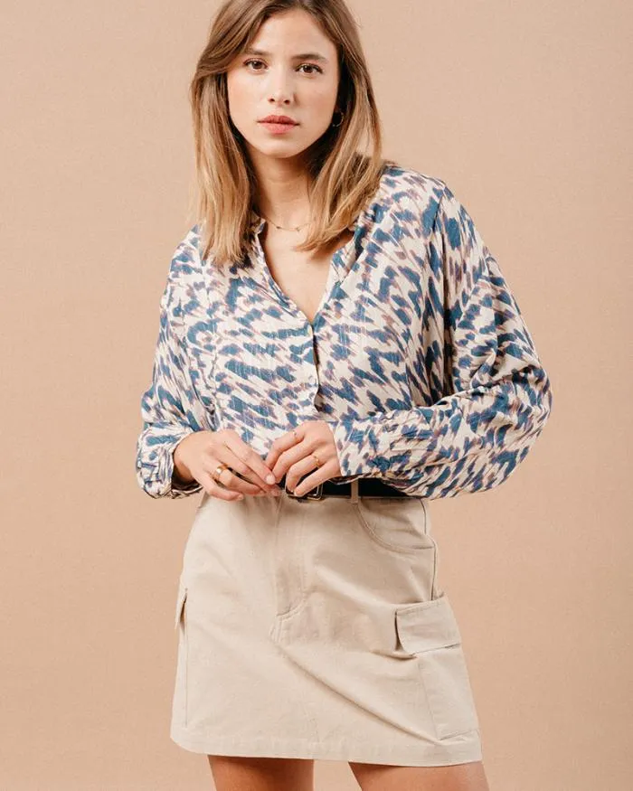 BLOUSE BLEU MAGDA Shop Grace and Mila Patterned Blouses