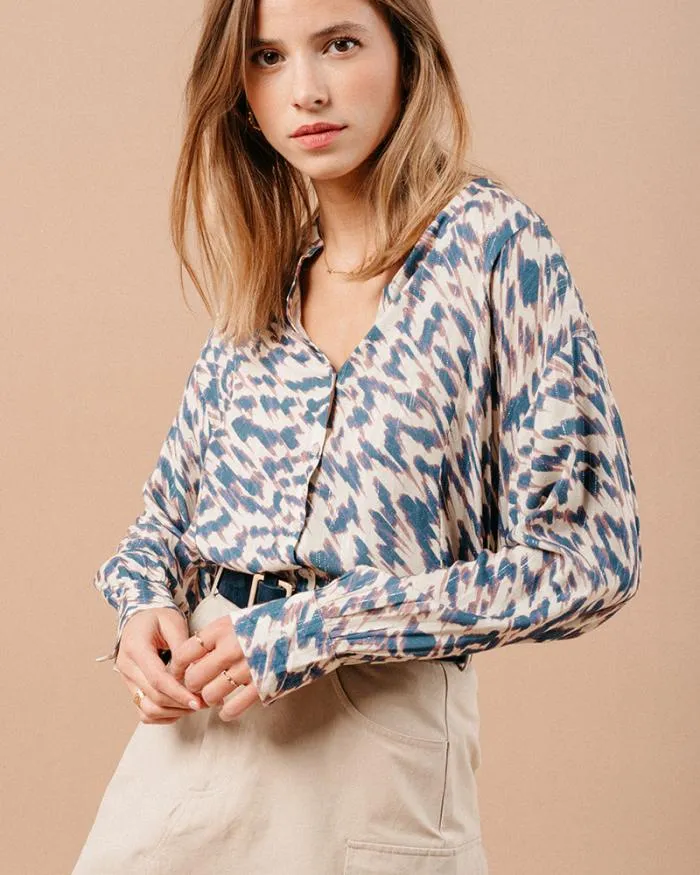 BLOUSE BLEU MAGDA Shop Grace and Mila Patterned Blouses