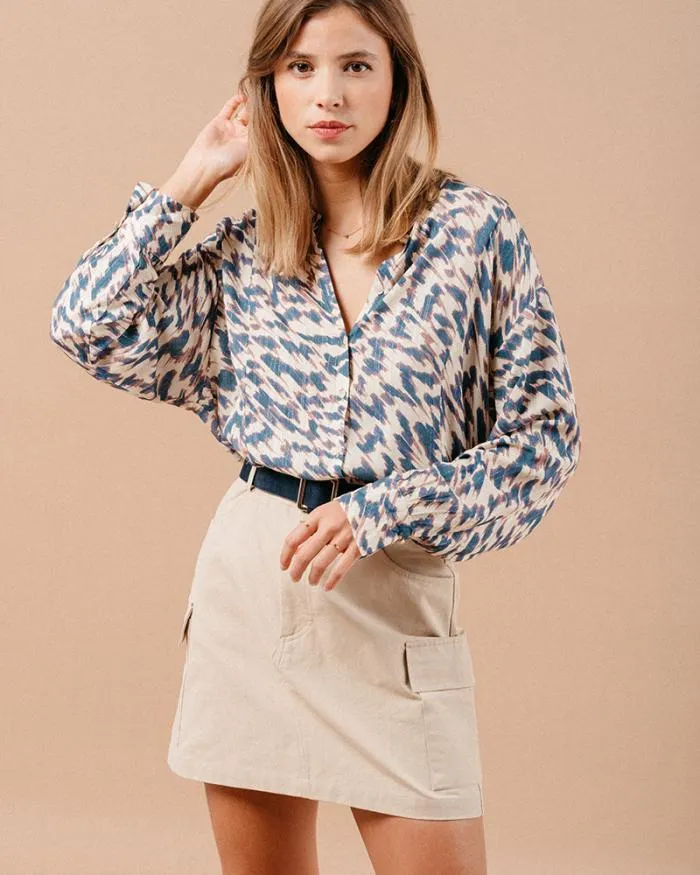BLOUSE BLEU MAGDA Shop Grace and Mila Patterned Blouses