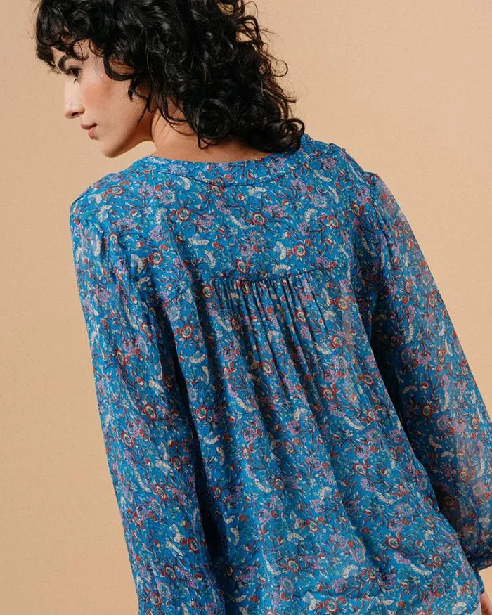 BLOUSE BLEU MARJORIE Shop Grace and Mila Patterned Blouses