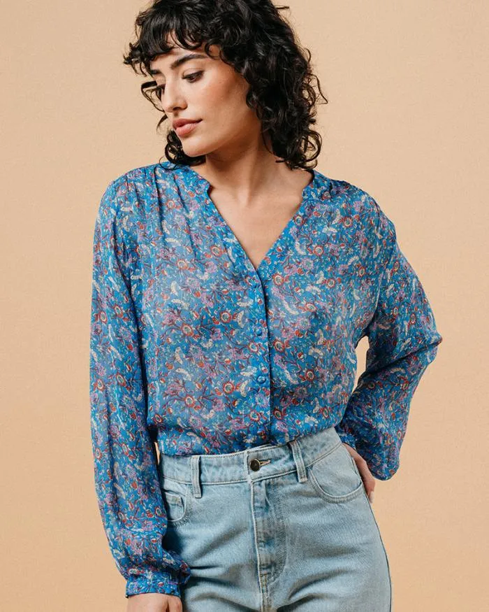BLOUSE BLEU MARJORIE Shop Grace and Mila Patterned Blouses