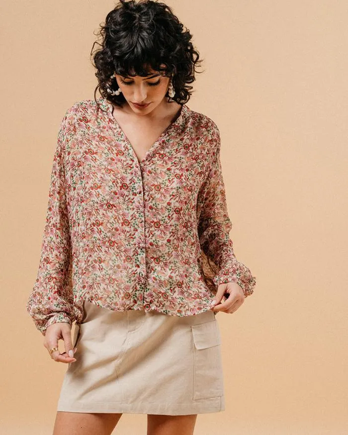 BLOUSE BLEU MARJORIE Shop Grace and Mila Patterned Blouses