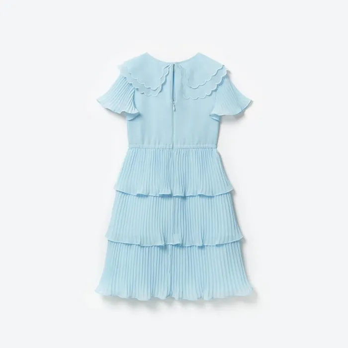 Blue Chiffon Midi Dress Women Self Portrait Flower Girl Blue Chiffon Midi Dress Women Self Portrait Flower Girl